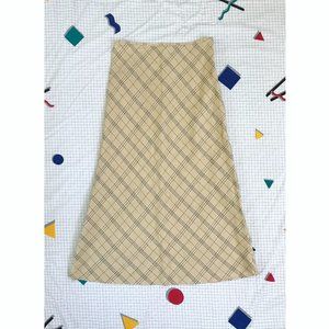 Linen Skirt in Check Print
